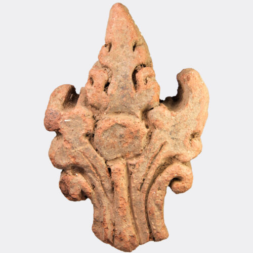 A terracotta finial with foliate decoration
