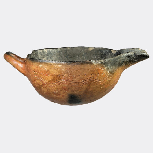 Cypriot Antiquities - Cypriot Bronze Age burnished and incised pottery spouted bowl