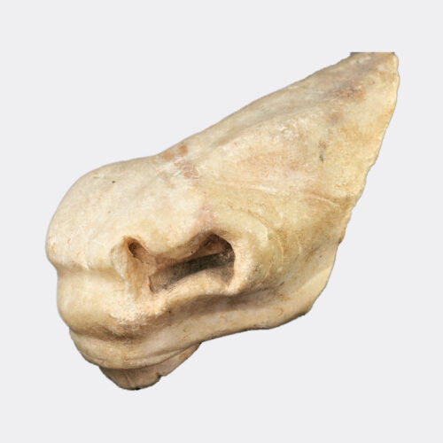Roman Antiquities - Roman marble horse muzzle fragment, excavated in Smyrna