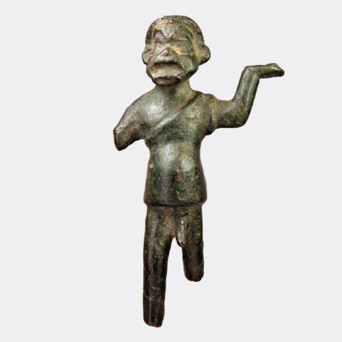 Greek Antiquities - Greek Classical rare bronze figure of a Comic actor