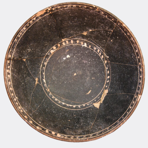 Hellenistic Antiquities - Hellenistic black glaze pottery bowl with dot decoration