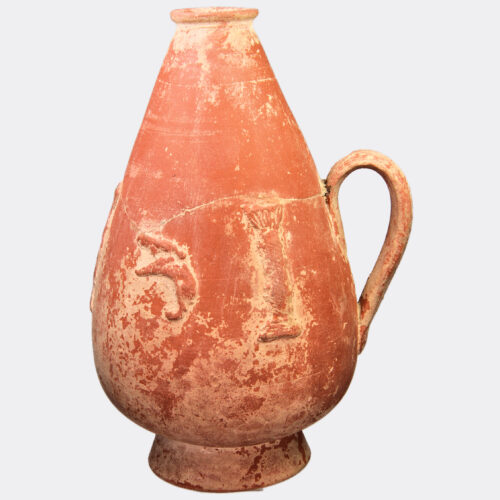 Roman Antiquities - Roman pottery jug decorated with hares and columns