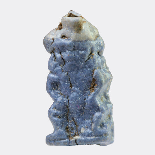 Egyptian Antiquities - Egyptian Amarna faience Bes amulet
