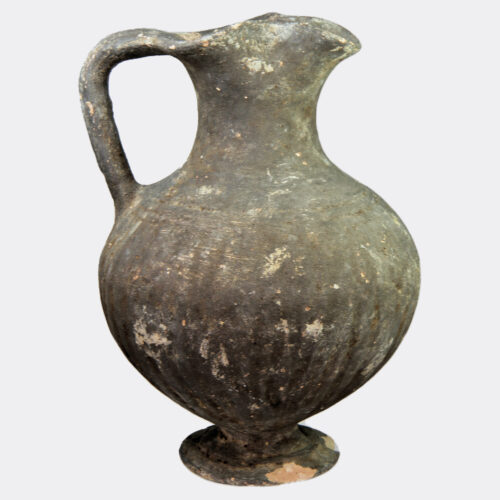 Cypriot Antiquities - Cypriot grey slip grooved pottery jug