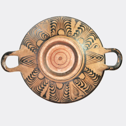 Greek Boeotian black figure kylix cup