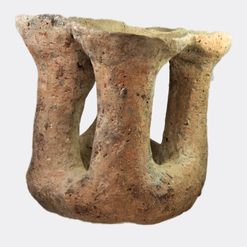 Cypriot Chalcolithic pottery quadruple kernos vase