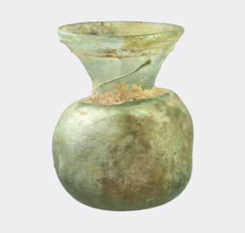 Roman glass vase with trailing and dimpled body