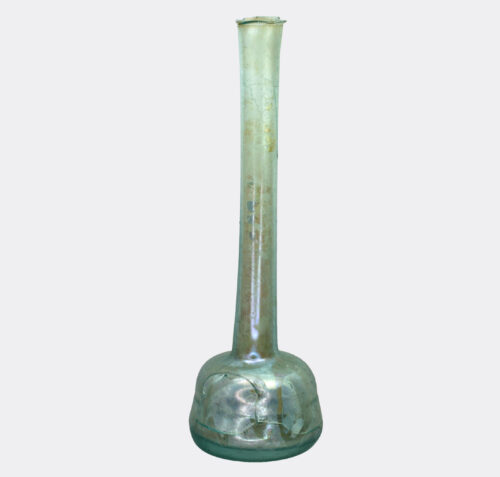 Roman large pale blue glass unguentarium vessel