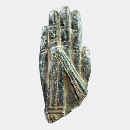 Egyptian Antiquities - Egyptian black steatite Min hand fragment