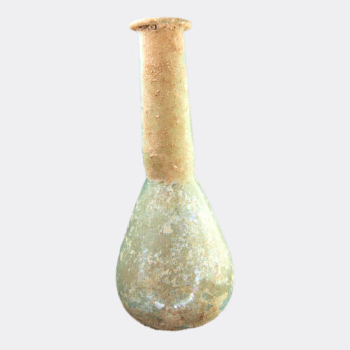 Roman glass storage jar with piriform body