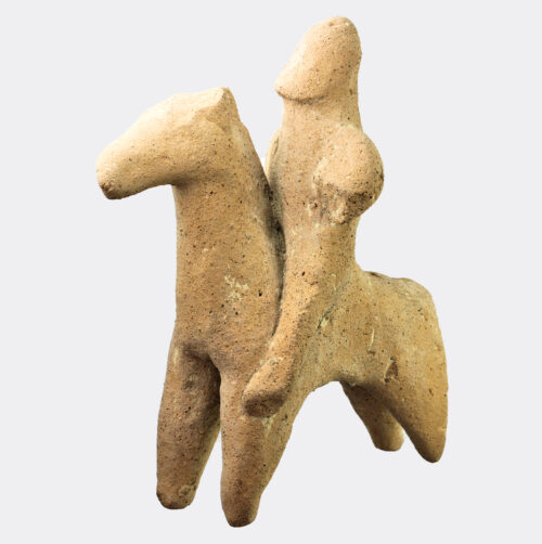 Cypriot votive terracotta horse and rider