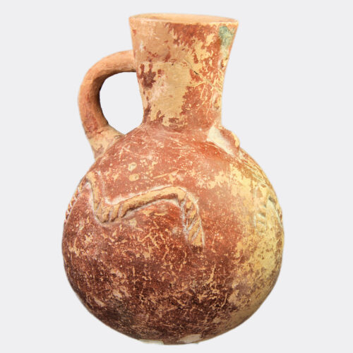 Cypriot Middle Bronze Age pottery jug with modelled decoration