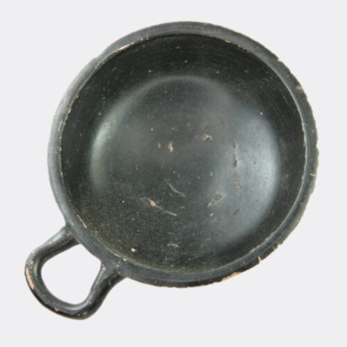 Greek black glazed pottery drinking cup