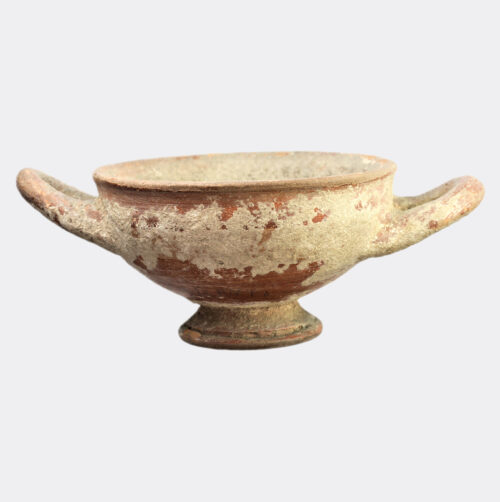 Greek Tarentine ochre painted miniature kylix