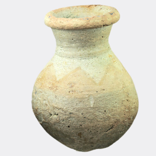 Neo-Assyrian glazed and painted pottery jar