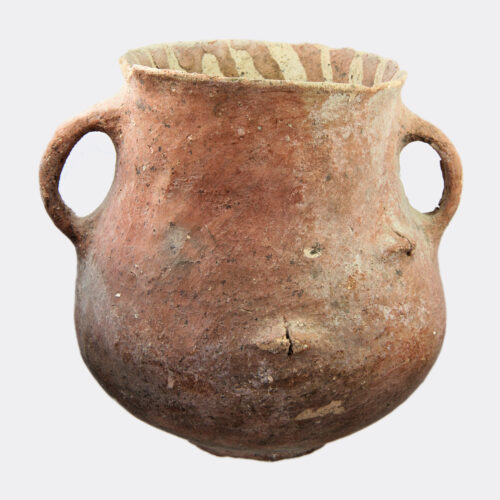 Holy Lands Bronze Age pottery jar with slip decoration