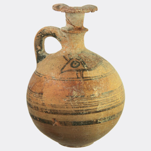 Cypriot painted pottery jug with fish decoration