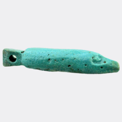 Egyptian faience snake head amulet