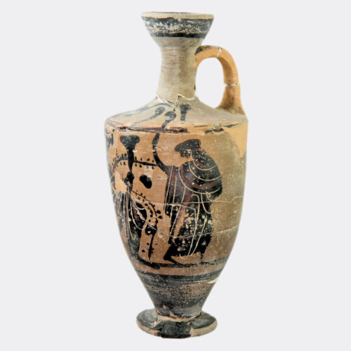 Greek Attic black figure Dionysos lekythos