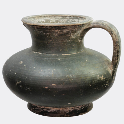 Greek Hellenistic black glaze pottery jar