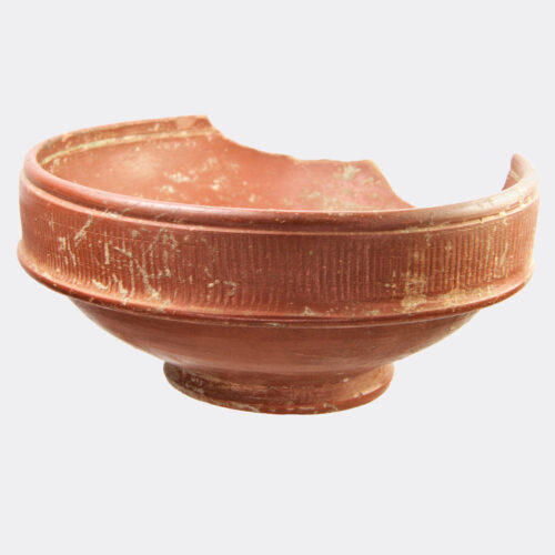 Roman terra sigillata bowl with maker's stamp