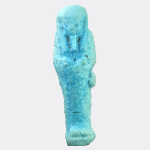 Egyptian small blue glazed faience shabti