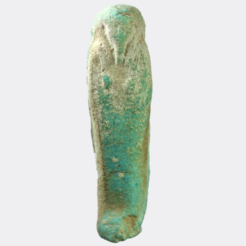 Egyptian green glazed and moulded faience shabti