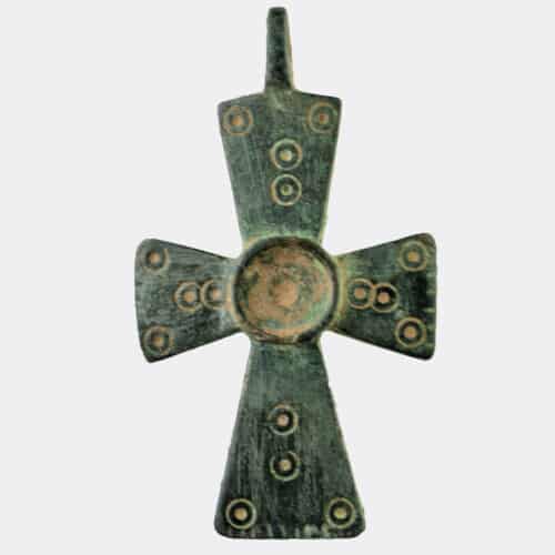 Byzantine decorated bronze Crucifix