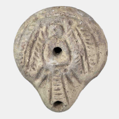 Roman Egyptian pottery oil lamp