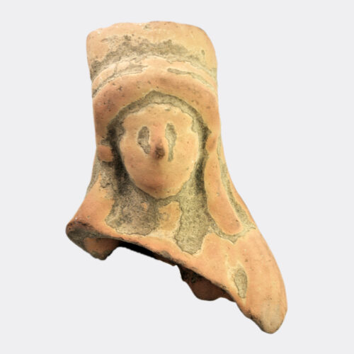 Greek moulded terracotta kore head