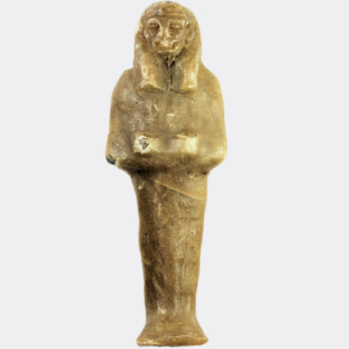 A very rare mummiform shabti figure in beeswax