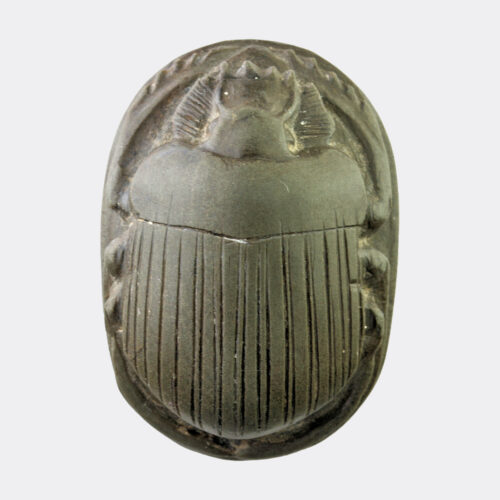 Egyptian extremely fine greywacke heart scarab