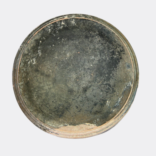 Greek Hellenistic black glaze pottery bowl