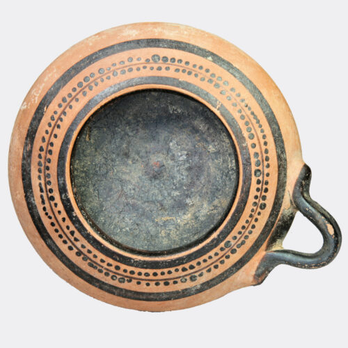 Greek Corinthian painted pottery kothon or exaleiptron