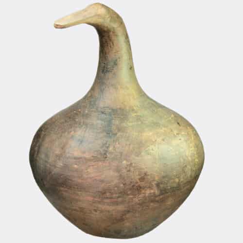 Chinese Han Dynasty pottery goose head wine ewer