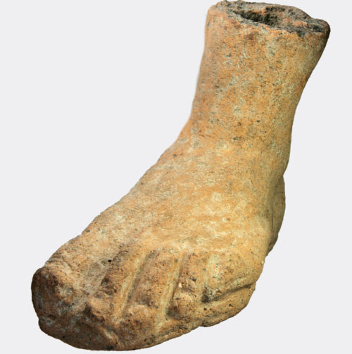 Etruscan life-size votive terracotta foot