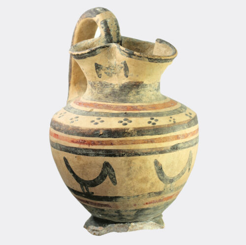 Italic Daunian painted pottery oinochoe