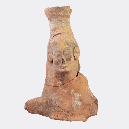 Greek terracotta head of a goddess with polos