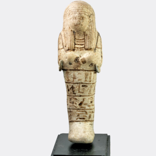 Egyptian New Kingdom white faience shabti figure