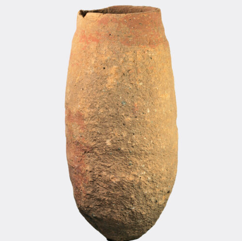 Egyptian New Kingdom pottery beaker and grain measure