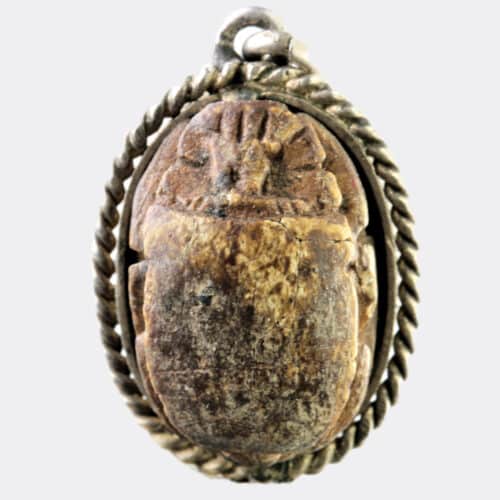 Egyptian steatite scarab with cartouche of Thutmose III