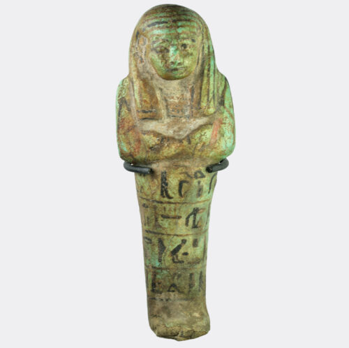 Egyptian 18th Dynasty painted faience shabti for Ly