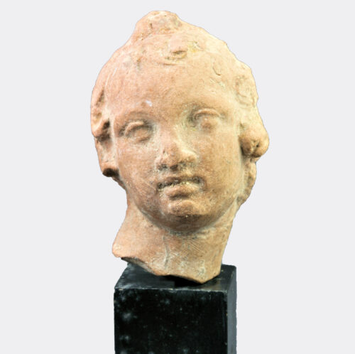 Greek Hellenistic terracotta head of a youth