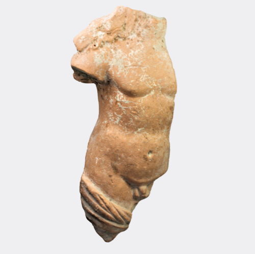 Hellenistic pottery torso fragment of a youth