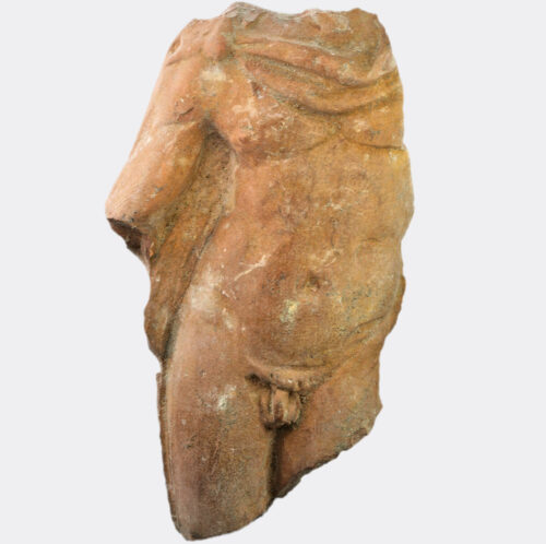 Roman terracotta torso fragment of a youth