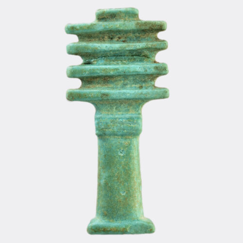 Egyptian faience Djed Pillar amulet