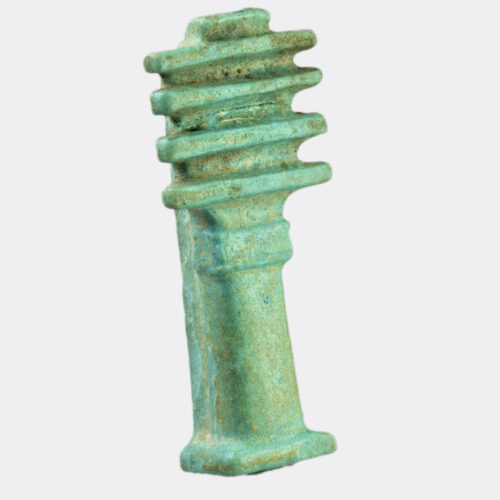 Egyptian faience Djed Pillar amulet