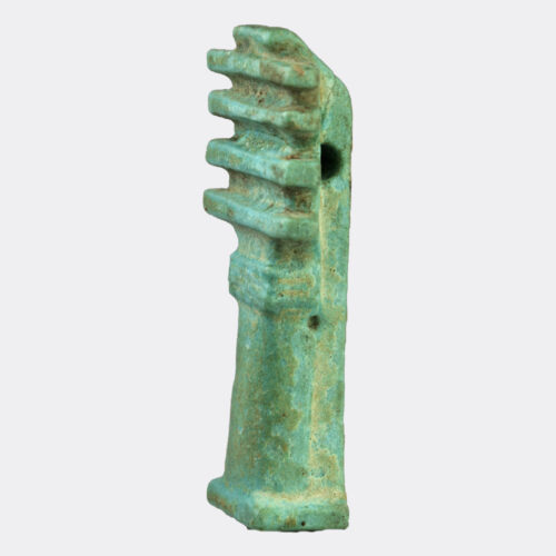 Egyptian faience Djed Pillar amulet