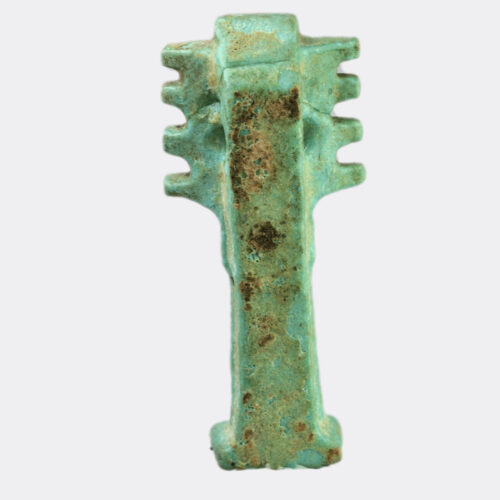 Egyptian faience Djed Pillar amulet