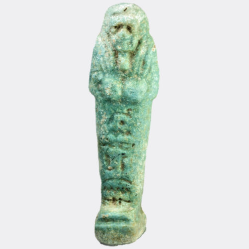 Egyptian inscribed faience shabti figure